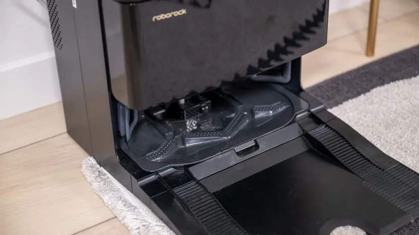 the roborock qrevo self-services its mop pads with its onboard water...