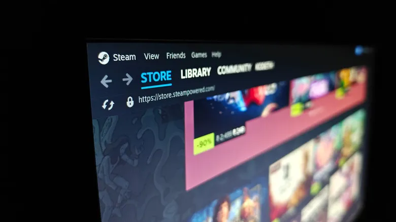 A close-up of Steam running on a PC