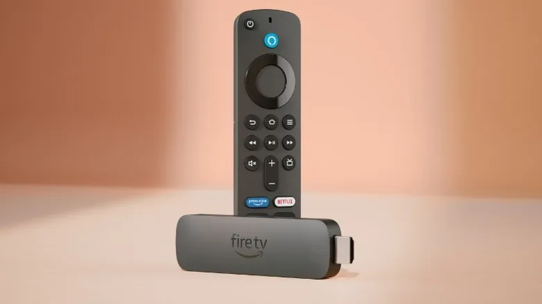 An image of the Amazon Fire TV Stick 4K with its dedicated remote