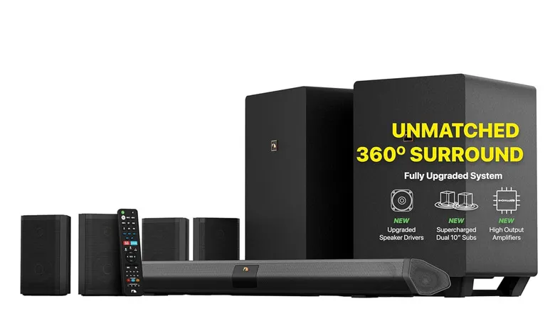 The Nakamichi Shockwafe Ultra 9.2.4 Soundbar System.