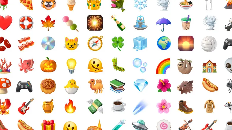 collection of 3D emoji from Google's upcoming Noto 3D release