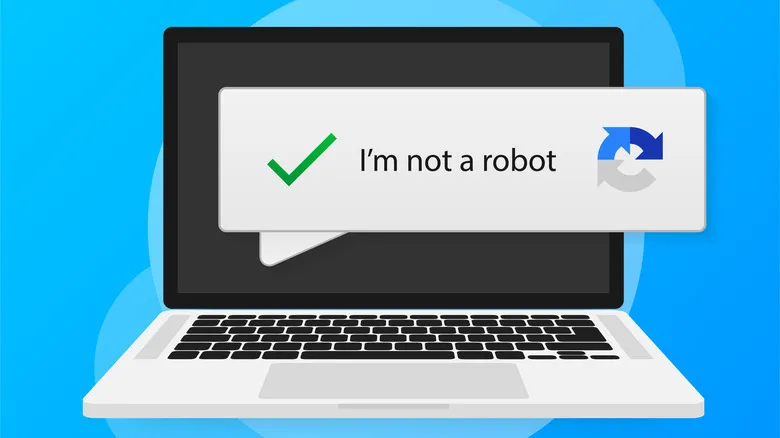 illustration of CAPTCHA on laptop