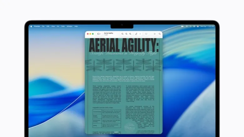 A Mac mockup with Accessibility Reader on in a document