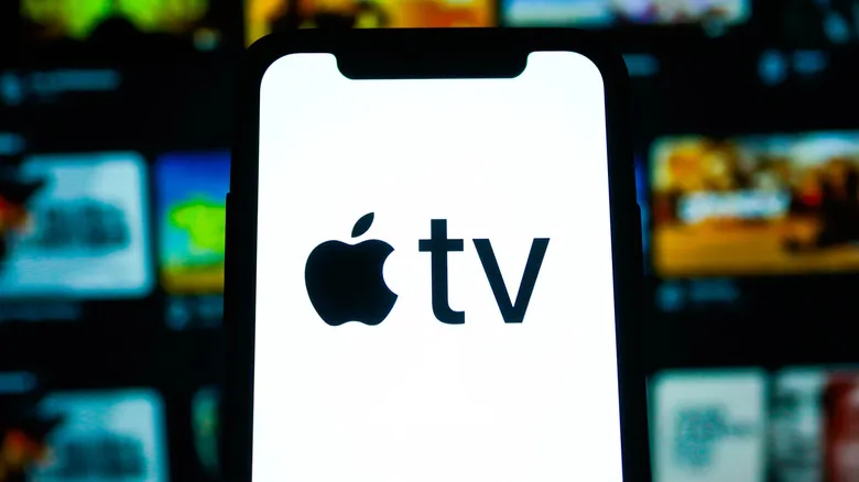 the Apple TV logo on a smartphone