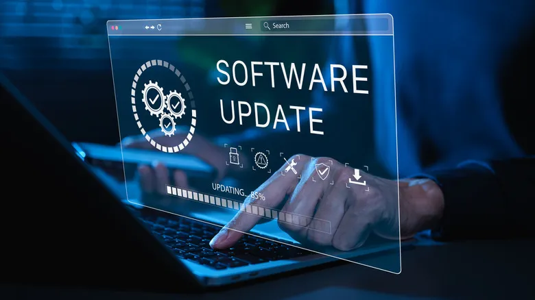 Laptop software update concept