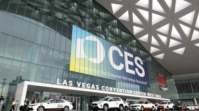 CES signage displayed at the Las Vegas Convention Center West Hall.
