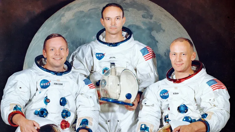 A portrait of the Apollo 11 mission astronauts.