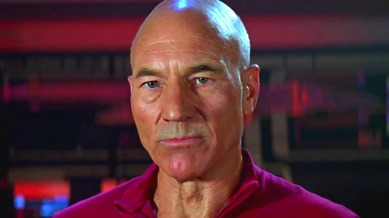 Jean-Luc Picard (Patrick Stewart) looking forward in Star Trek: First Contact
