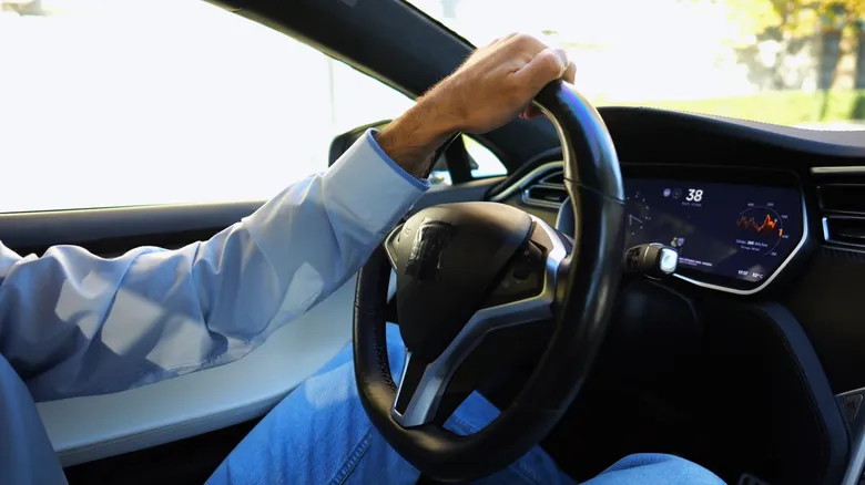 The interior of an electric vehicle
