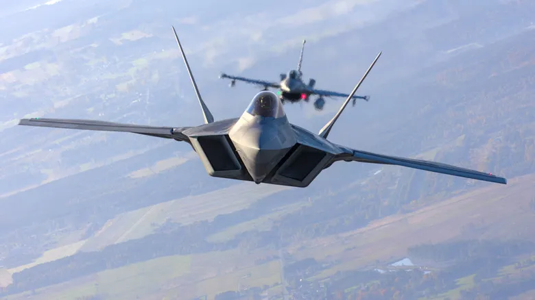 U.S. Air Force F-22 Raptor jets in flight