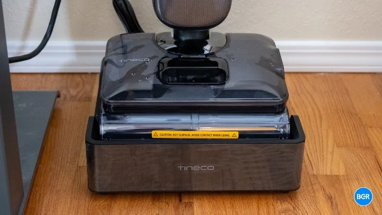 Tineco Floor One S9 Artist Steam in its docking station