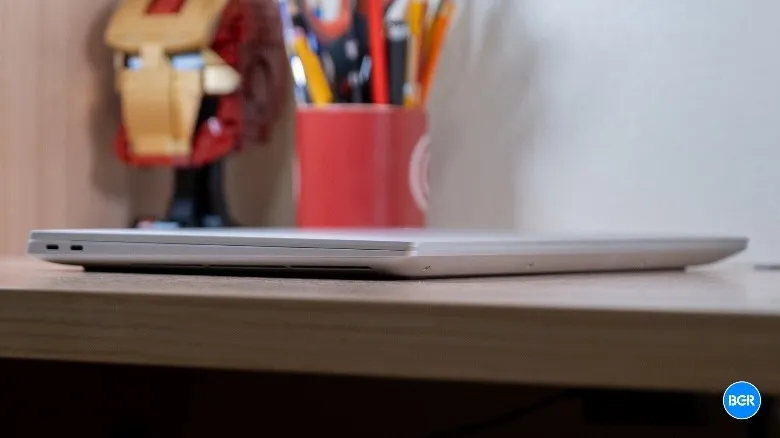 Dell 16 Premium laptop closed on a desk